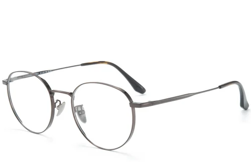 Lunettes ovales en titane brun #BS0218-0065