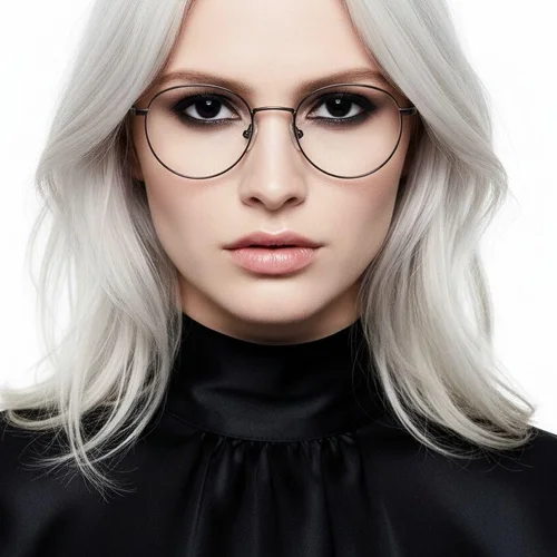 Lunettes ovales en titane brun #BS0218-0065