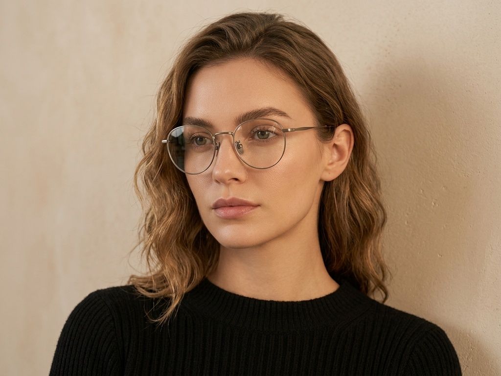 Oval Gray Titanium Glasses #BS0218-0066