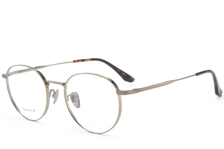 Lunettes ovales en titane gris #BS0218-0066