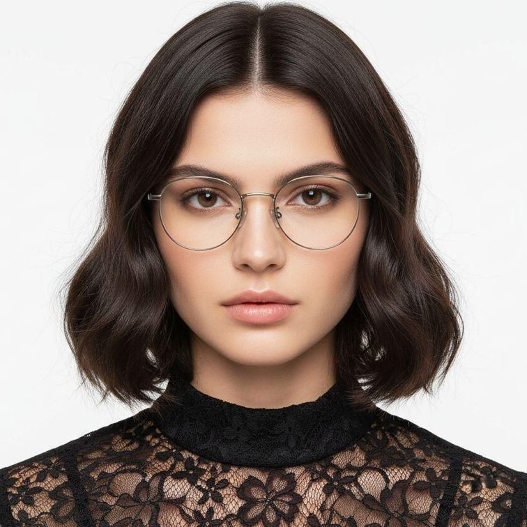 Oval Gray Titanium Glasses #BS0218-0066
