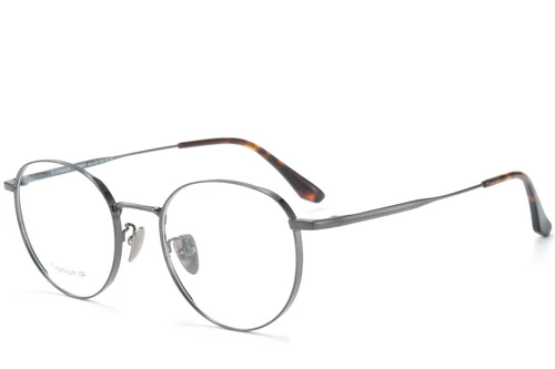 Oval Gray Titanium Glasses #BS0218-0067
