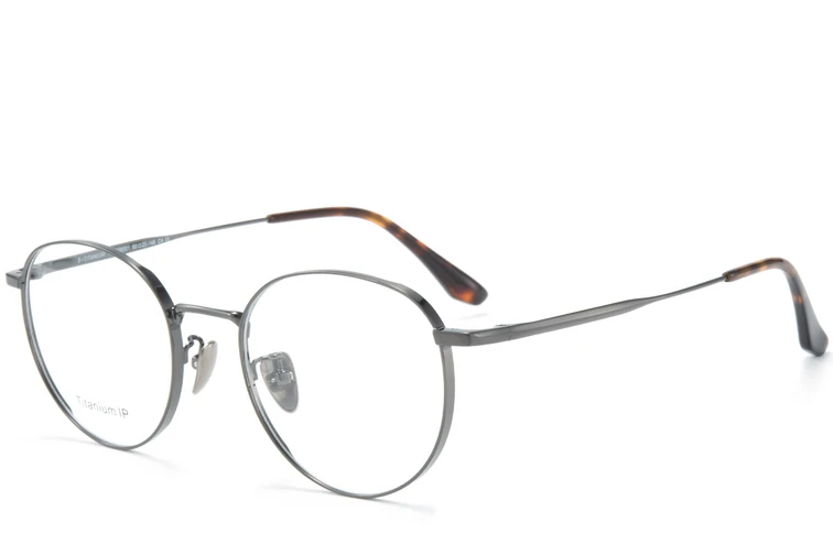 Occhiali ovali in titanio grigio #BS0218-0067
