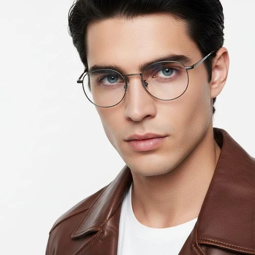 Oval Gray Titanium Glasses #BS0218-0067
