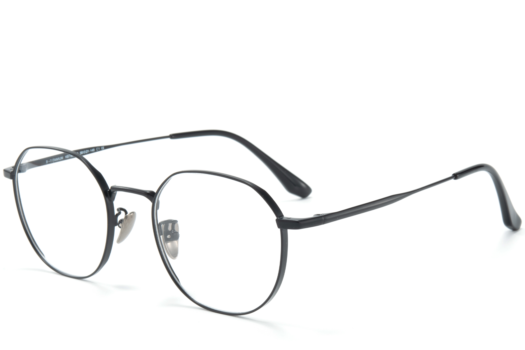 Oval Black Titanium Glasses #BS0218-0069