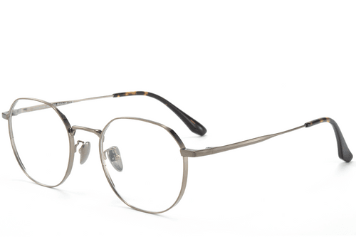 Lunettes ovales en titane gris #BS0218-0071