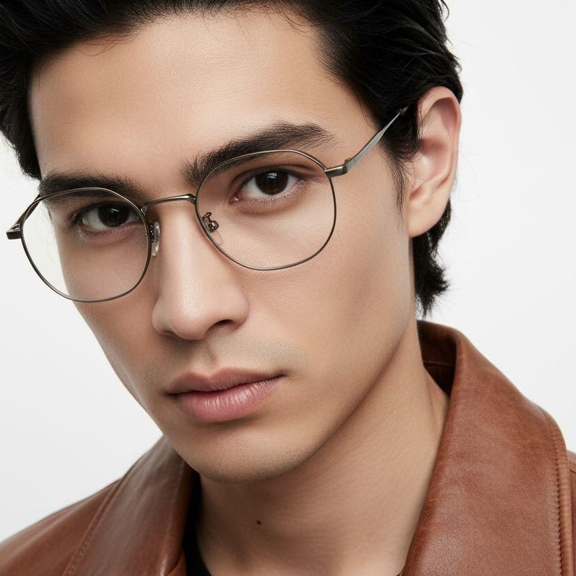 Oval Gray Titanium Glasses #BS0218-0071