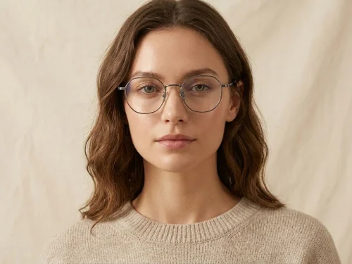 Oval Gray Titanium Glasses #BS0218-0072