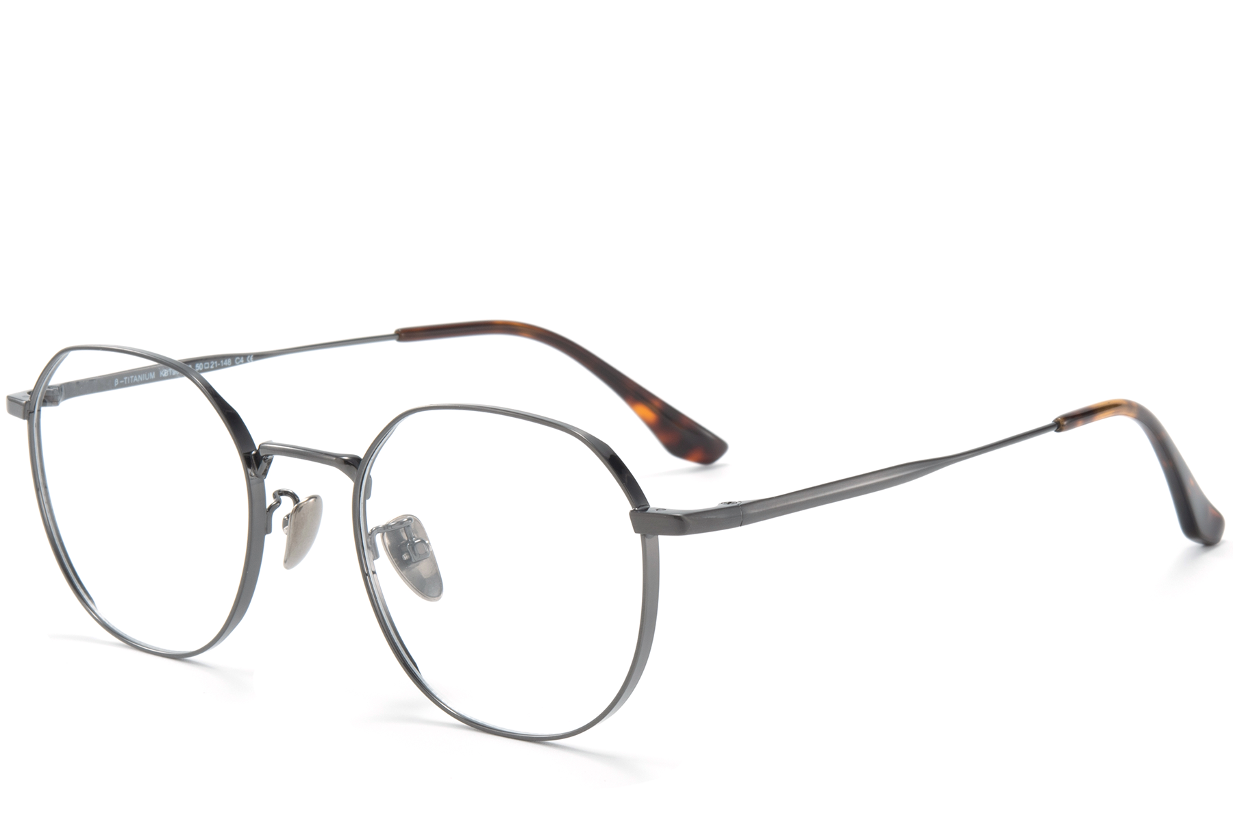 Oval Grey Titanium Glasses #BS0218-0072