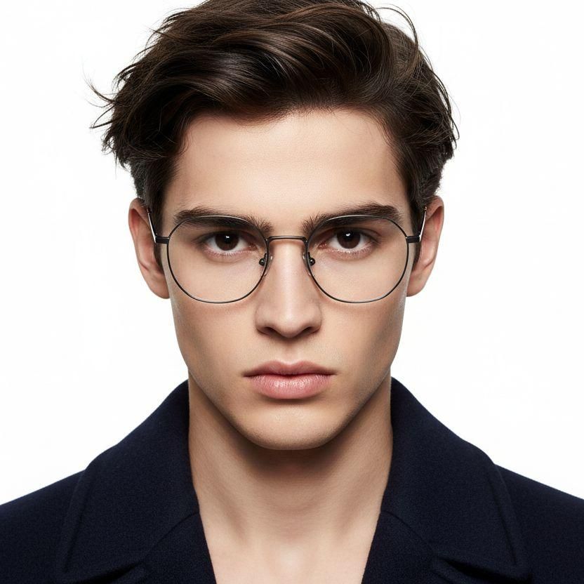 Ovale grijze titanium bril #BS0218-0072