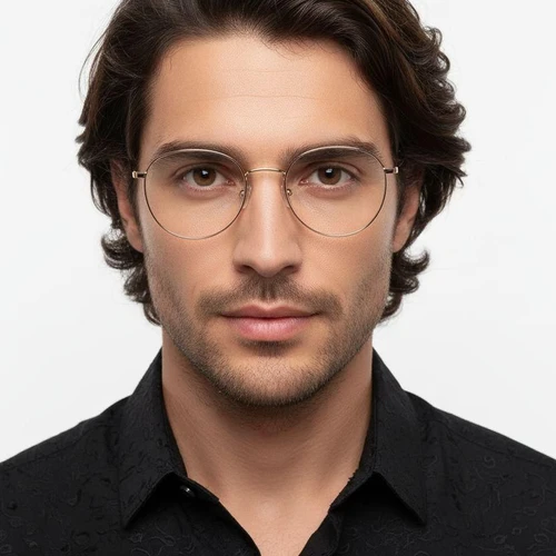 Oval Golden Titanium Glasses #BS0218-0078