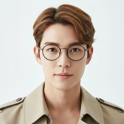 Round Black Titanium Glasses #BS0218-0079