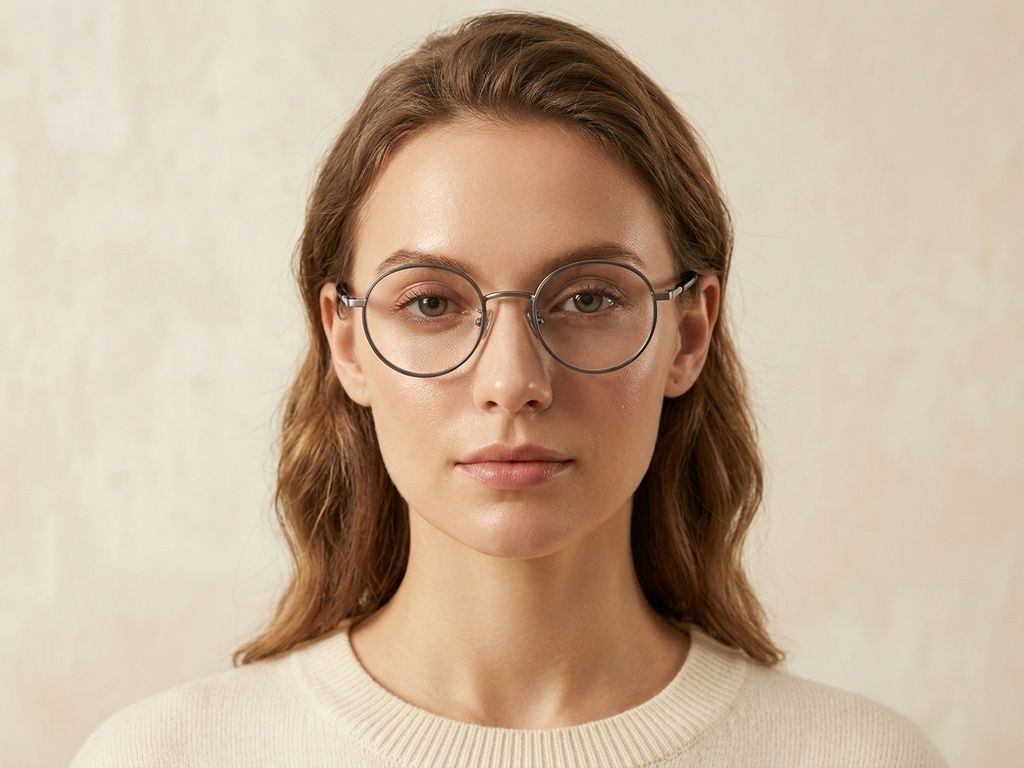 Round Black Titanium Glasses #BS0218-0083