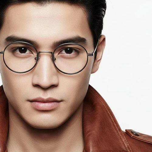 Round Black Titanium Glasses #BS0218-0083