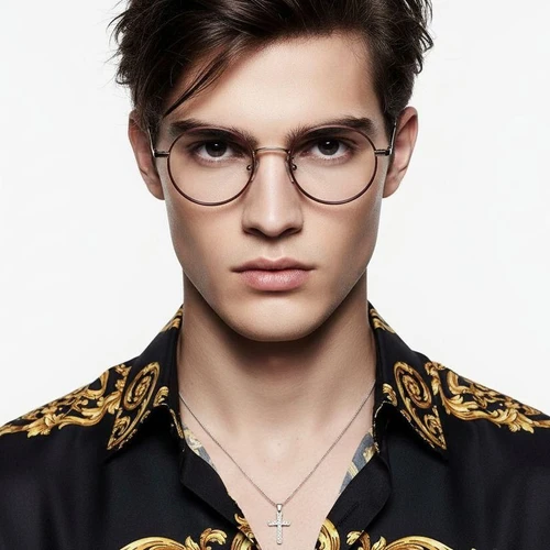 Round Red Titanium Glasses #BS0218-0086