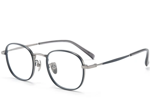 Lunettes rectangulaires en titane gris #BS0218-0094