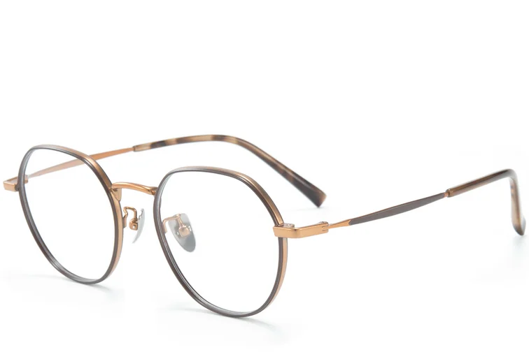 Ronde bruine titanium bril #BS0218-0096