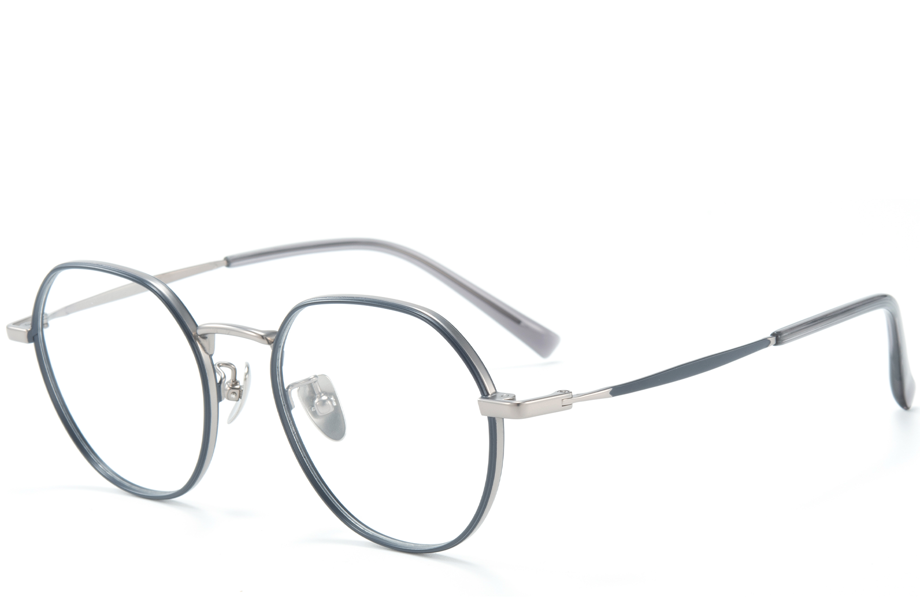 Round Gray Titanium Glasses #BS0218-0098