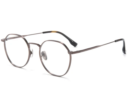 Round Brown Titanium Glasses #BS0218-0100