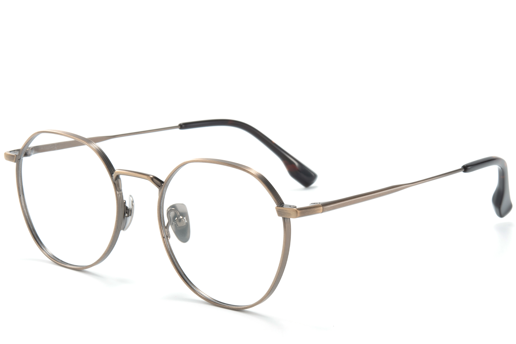 Round Brown Titanium Glasses #BS0218-0101