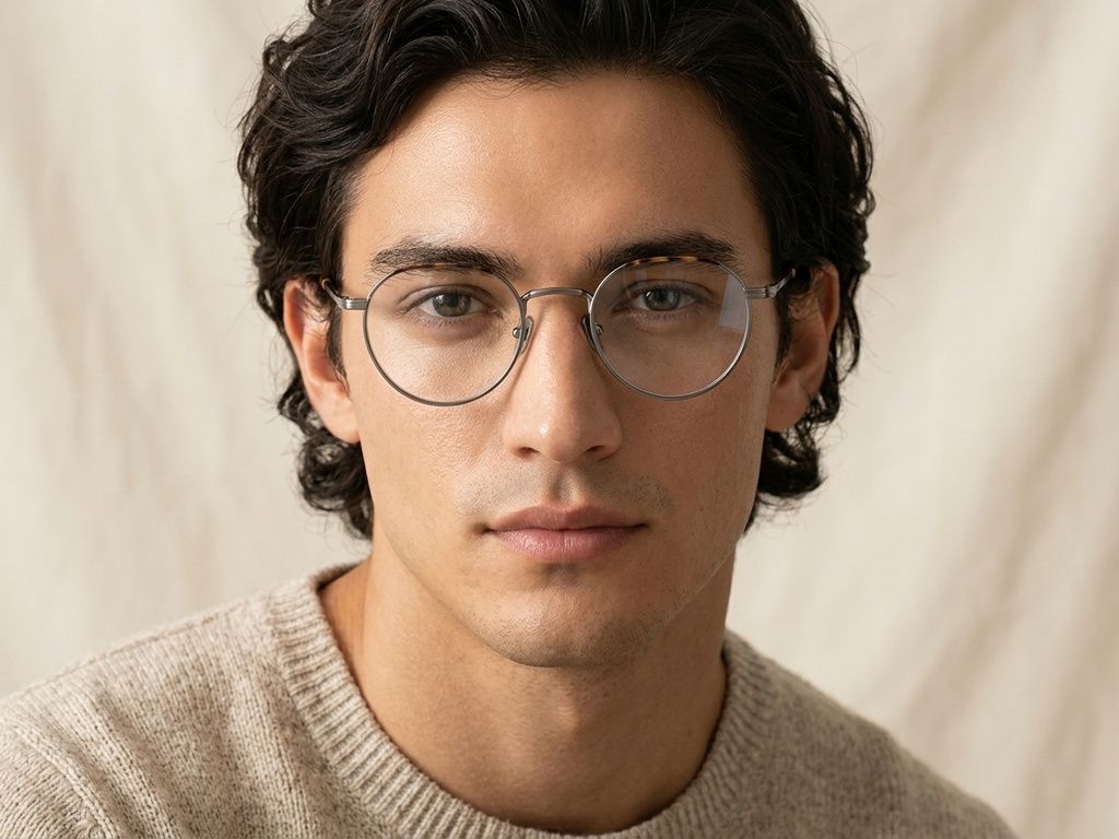 Round Gray Titanium Glasses #BS0218-0102