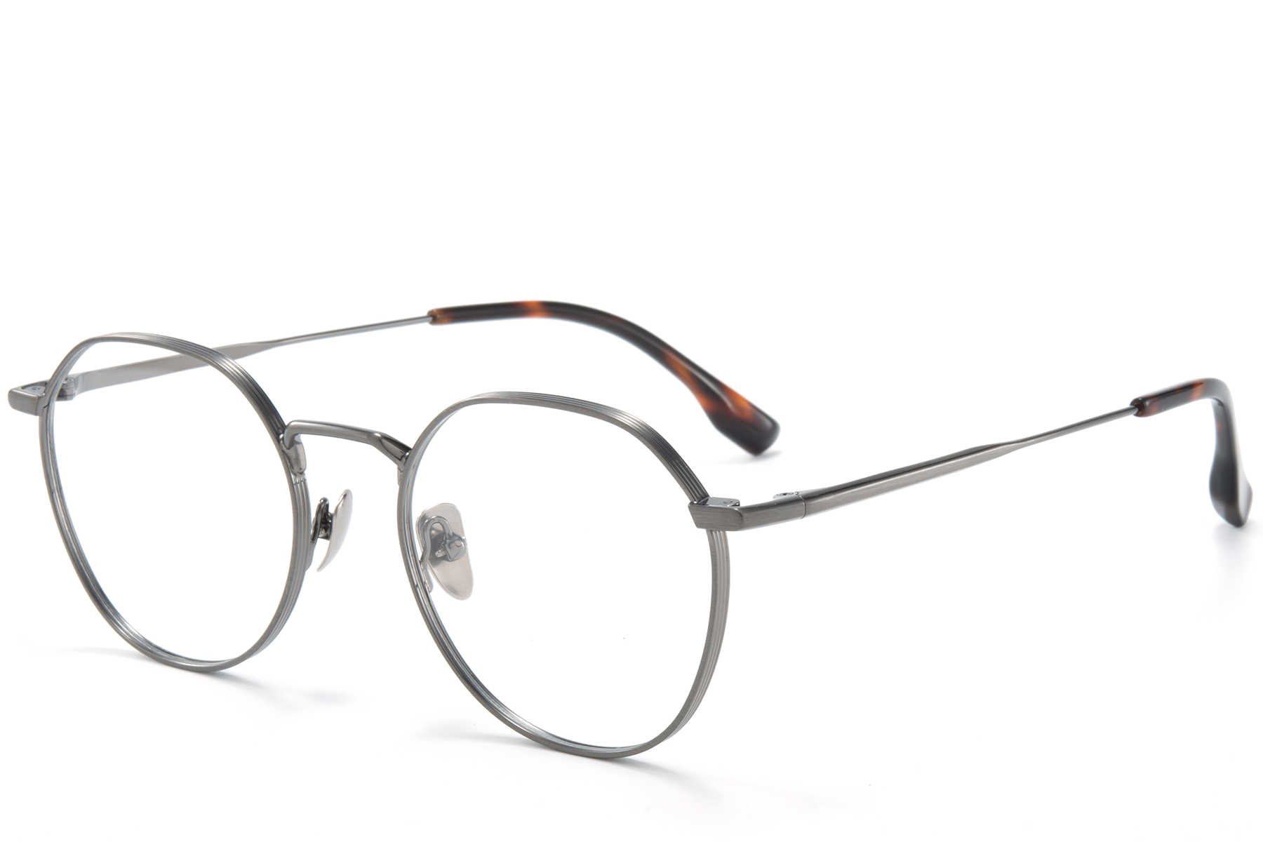 Round Gray Titanium Glasses #BS0218-0102