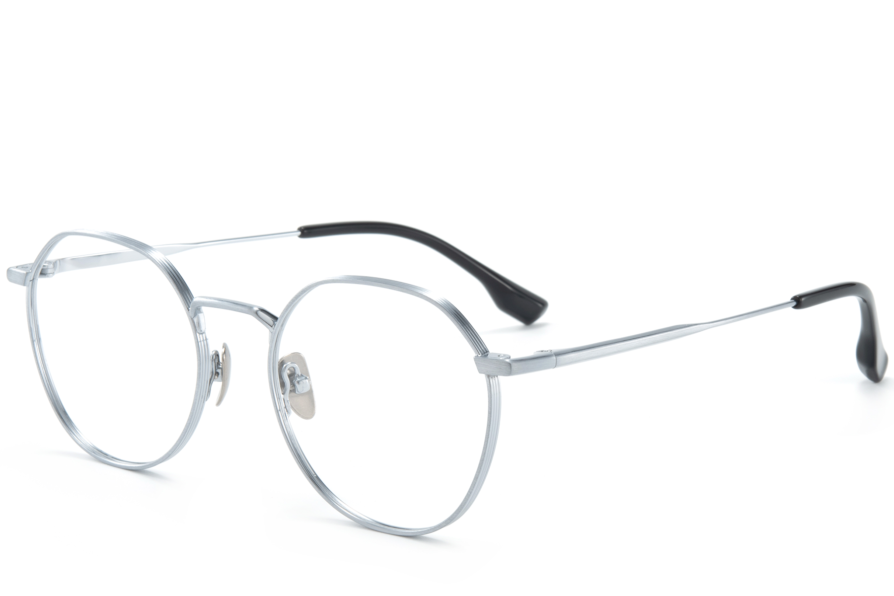 Round Silver Titanium Glasses #BS0218-0104