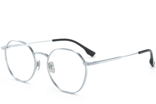 Round Silver Titanium Glasses #BS0218-0104