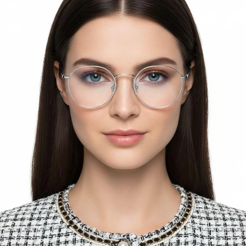 Round Silver Titanium Glasses #BS0218-0104
