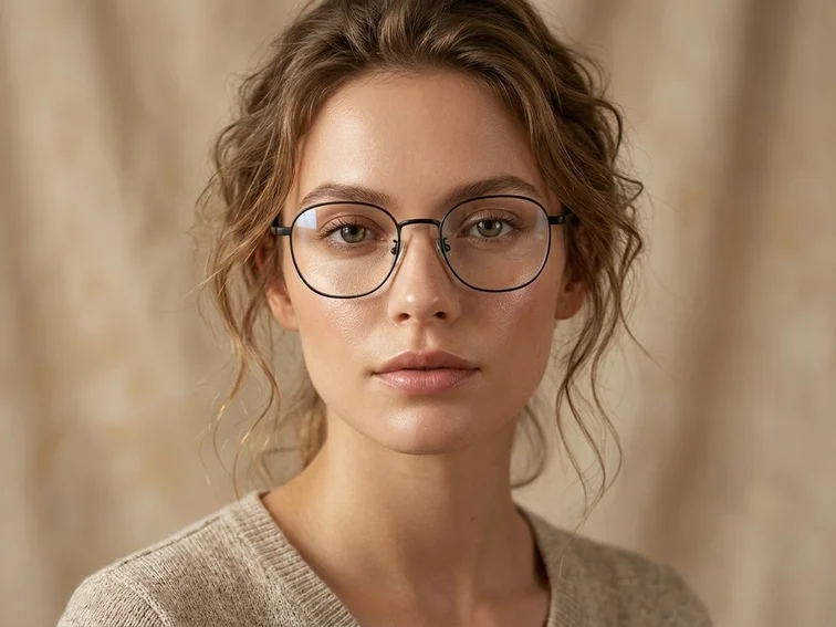 Rectangular Black Titanium Glasses #BS0218-0105