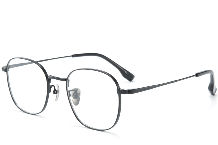 Gafas rectangulares de titanio negro #BS0218-0105