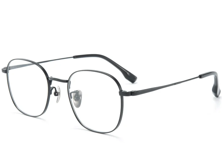 Gafas rectangulares de titanio negro #BS0218-0105