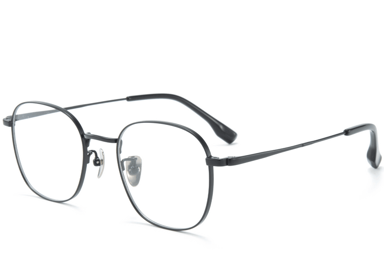 Rectangular Black Titanium Glasses #BS0218-0105