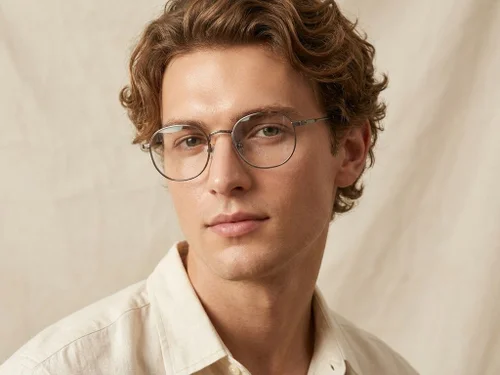 Lunettes rectangulaires en titane brun #BS0218-0106