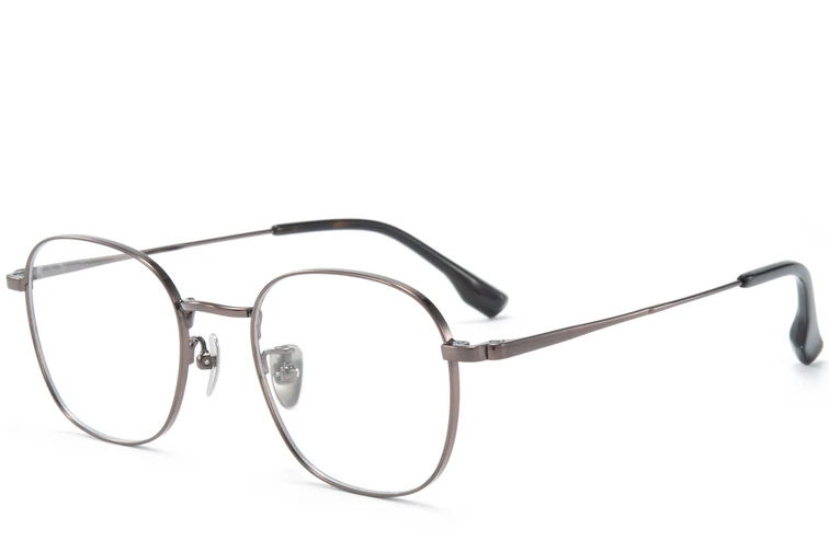 Rechteckige braune Titanbrille #BS0218-0106