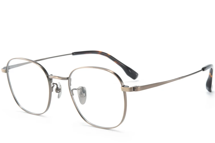 Rechthoekige bruine titanium bril #BS0218-0107