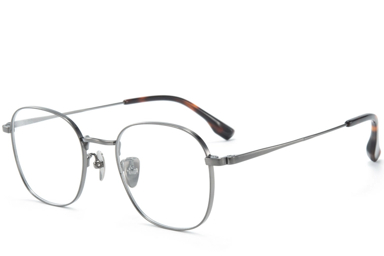 Gafas rectangulares de titanio gris #BS0218-0108
