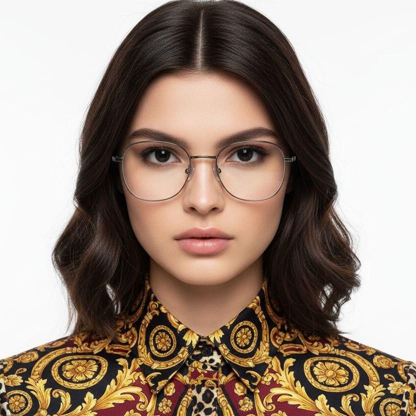 Rectangular Gray Titanium Glasses #BS0218-0108