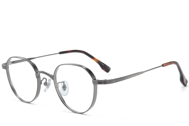 Lunettes ovales en titane argenté #BS0218-0114
