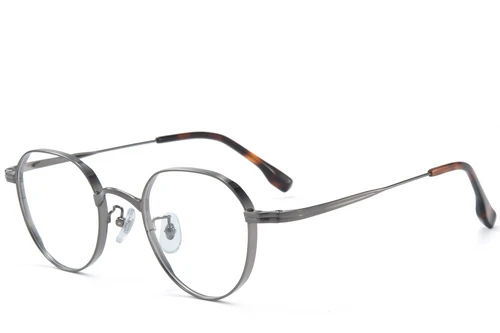 Oval Silver Titanium Glasses #BS0218-0114