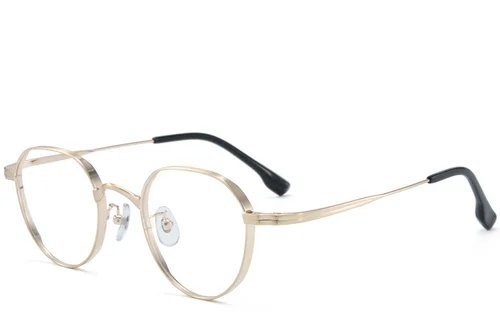 Lunettes ovales en titane doré #BS0218-0115