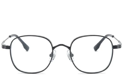 Lunettes rectangulaires en titane noir #BS0218-0116