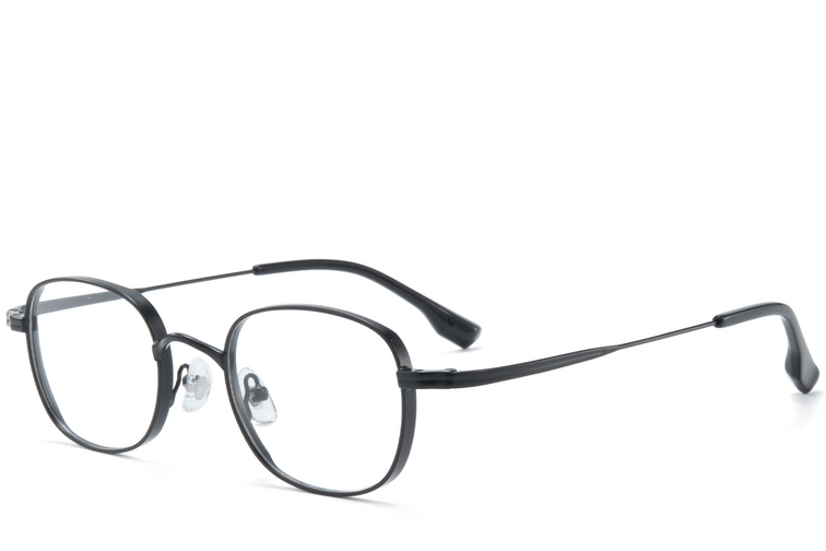 Gafas rectangulares de titanio negro #BS0218-0116
