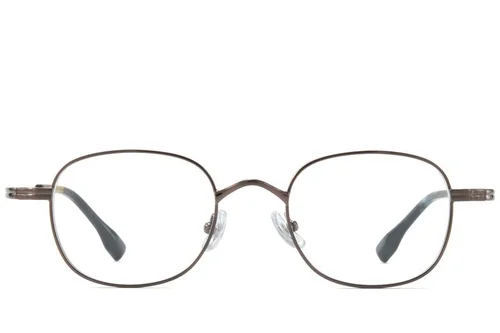 Lunettes rectangulaires en titane brun #BS0218-0117