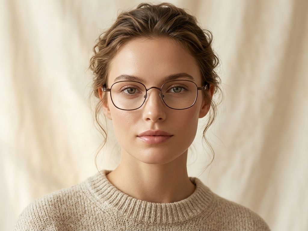 Rectangular Brown Titanium Glasses #BS0218-0117
