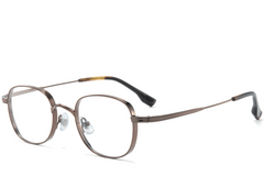 Gafas rectangulares de titanio marrón #BS0218-0117