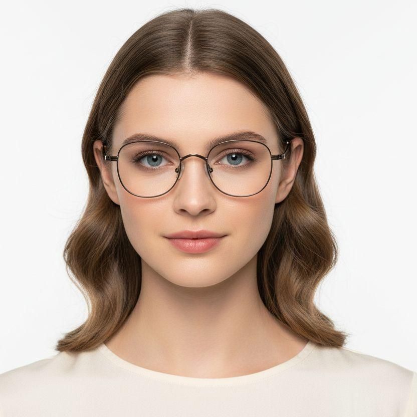 Rectangular Brown Titanium Glasses #BS0218-0117