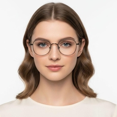 Gafas rectangulares de titanio marrón #BS0218-0117