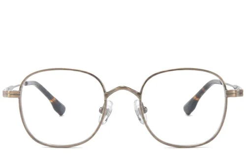 Lunettes rectangulaires en titane brun #BS0218-0118