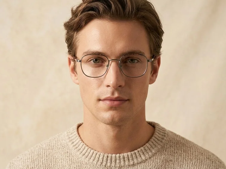 Rectangular Silver Titanium Glasses #BS0218-0119